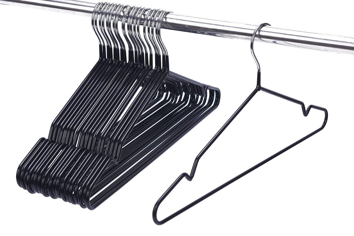 ASSICA Adult Metal Clothes Hangers Nonslip Wire Hangers With Plastic